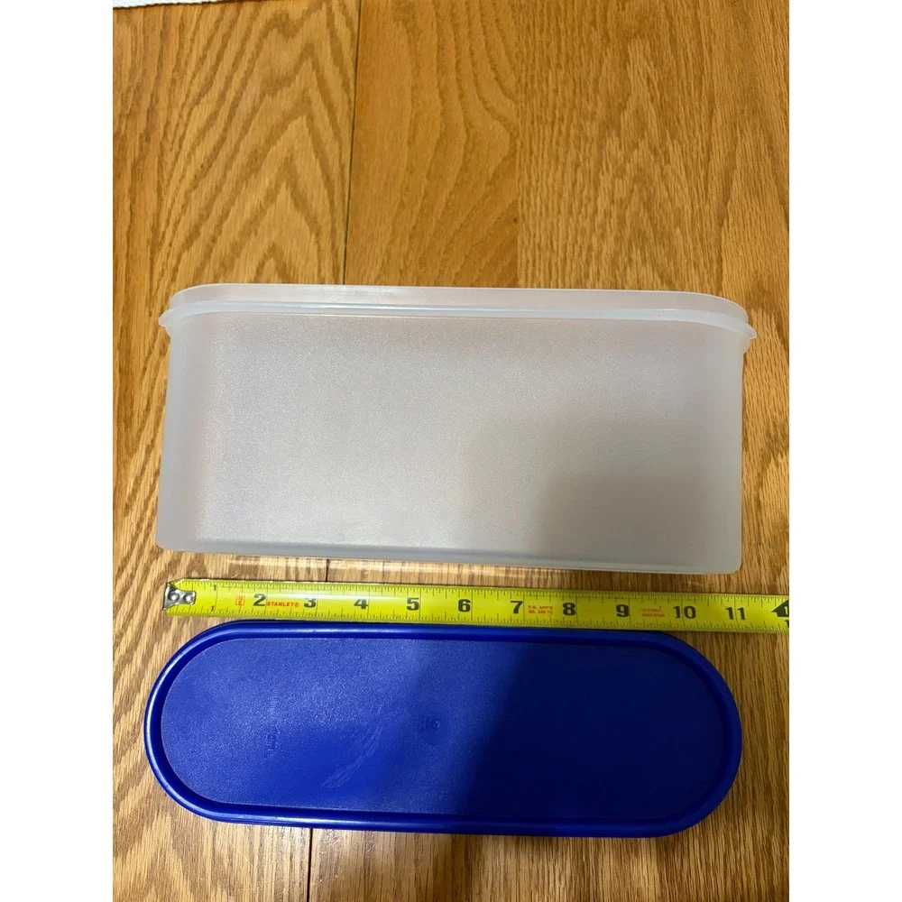Tupperware Modular Mates Oval 2 Blue Seal Clear Storage Container 1612 1613